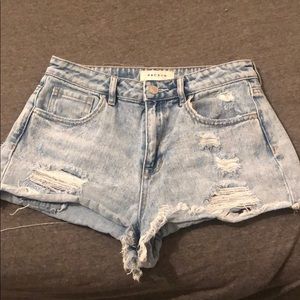 pacsun ripped denim shorts